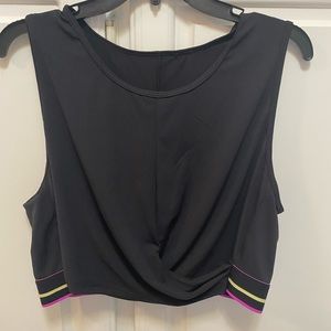 Fabletics Pia Powertouch Light Front Twist Black Sleeveless Top Women’s Size XXL